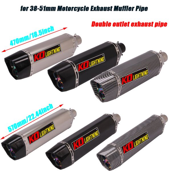 570mm 470mm muffler tip tubes system for 38-51mm tail exhaust double outlet pipe removable db killer motorcycle
570mm 470mm muffler tip tubes system for 38-51mm tail exhaust double outlet pipe removable db killer motorcycle