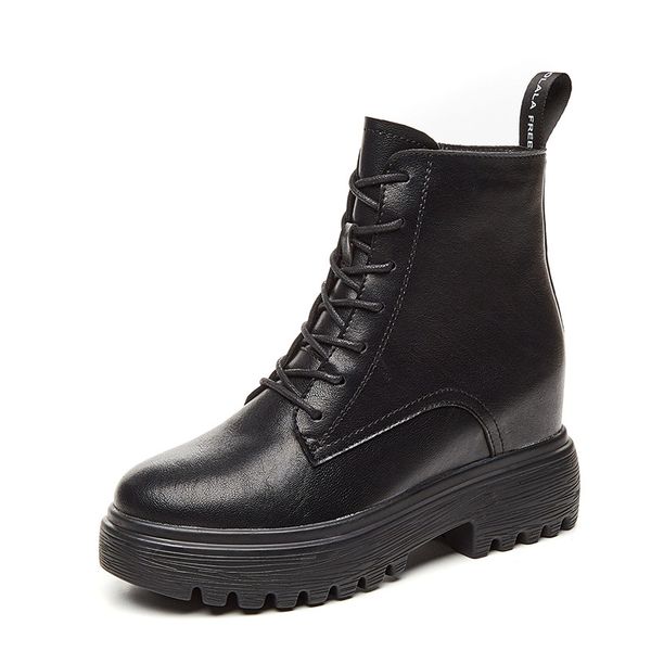 winter boots 2020 new platform women's boots fashion mid-tube short women martin women, Black
