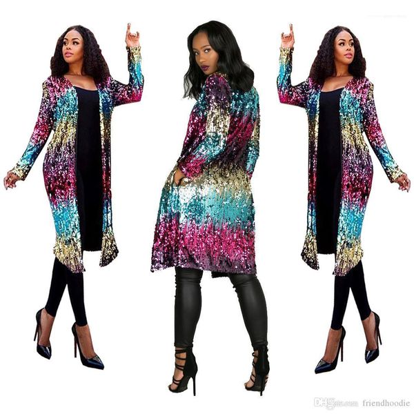 open stitch women designer long sequined cardigan jacket spring autumn colorful fashion jacket coats, Black;brown
open stitch women designer long sequined cardigan jacket spring autumn colorful fashion jacket coats, Black;brown