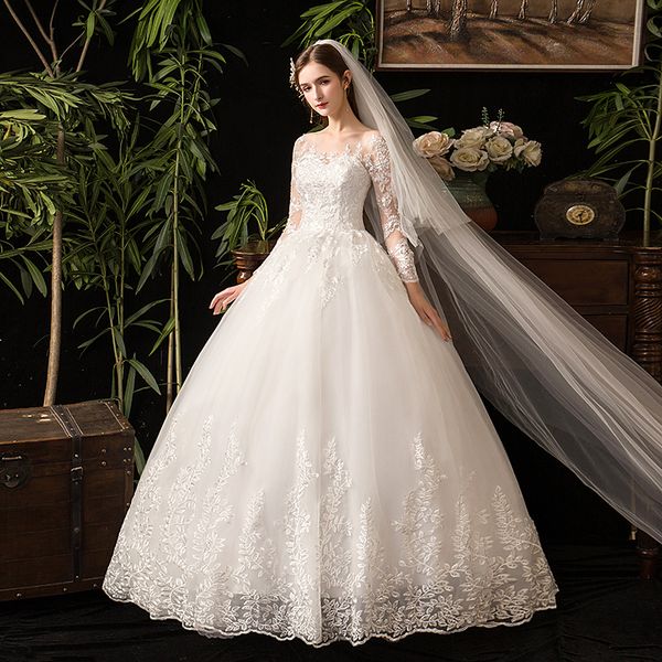new autumn luxury lace embroidery long sleeve wedding dresses sweetheart elegant plus size vestido de noiva bride gown floor d50, White
new autumn luxury lace embroidery long sleeve wedding dresses sweetheart elegant plus size vestido de noiva bride gown floor d50, White
