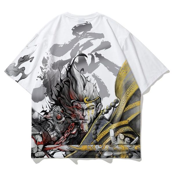men's t-shirts mens summer short sleeve tide harajuku t-shirt loose large chinese style crew neck half tees, White;black
men's t-shirts mens summer short sleeve tide harajuku t-shirt loose large chinese style crew neck half tees, White;black