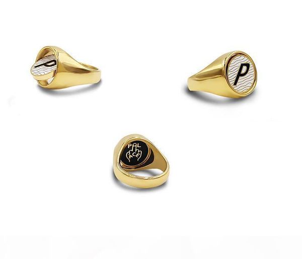 palace hip hop rings p-logo rotary reversal middle finger double-sided alloy ring, Golden;silver 
palace hip hop rings p-logo rotary reversal middle finger double-sided alloy ring, Golden;silver