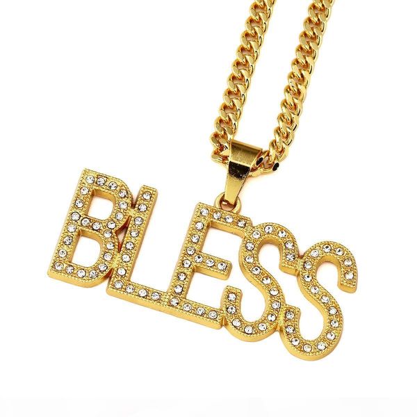 customized 18k gold plated men's hip hop rhinestone bless letter necklace with 30"inch chain pendant for boys and girls, Silver
customized 18k gold plated men's hip hop rhinestone bless letter necklace with 30"inch chain pendant for boys and girls, Silver