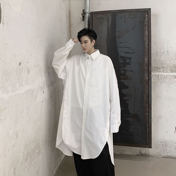 ewq / men's wear 2020 autumn new side slit multi-button black white long shirt loose long sleeve oversized for male 9y3331, White;black
ewq / men's wear 2020 autumn new side slit multi-button black white long shirt loose long sleeve oversized for male 9y3331, White;black
