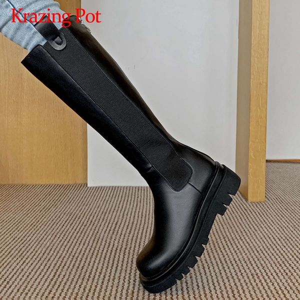 krazing pot equestrian boots genuine leather patchwork stretch thick med heel round toe slip on beauty lady knee high boots l1f2, Black
krazing pot equestrian boots genuine leather patchwork stretch thick med heel round toe slip on beauty lady knee high boots l1f2, Black