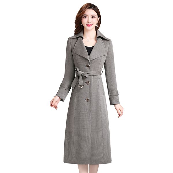 women's trench coats high-quality windbreaker medium long 2021 spring korean plus sizeslim over-the-knee fashion autumn overcoat, Tan;black
women's trench coats high-quality windbreaker medium long 2021 spring korean plus sizeslim over-the-knee fashion autumn overcoat, Tan;black