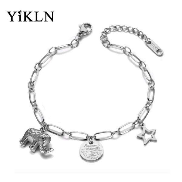 charm bracelets yikln fashion elephant star tag bracelet bangle for women stainless steel link chain bohemia summer beach jewelry yb19121, Golden;silver
charm bracelets yikln fashion elephant star tag bracelet bangle for women stainless steel link chain bohemia summer beach jewelry yb19121, Golden;silver