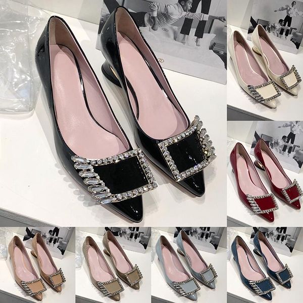 2020 fashion womens shoes high heels schuhe with rhinestone buttons genuine leather outsole wedding shoes chunky bridal wedding shoes, Black
2020 fashion womens shoes high heels schuhe with rhinestone buttons genuine leather outsole wedding shoes chunky bridal wedding shoes, Black