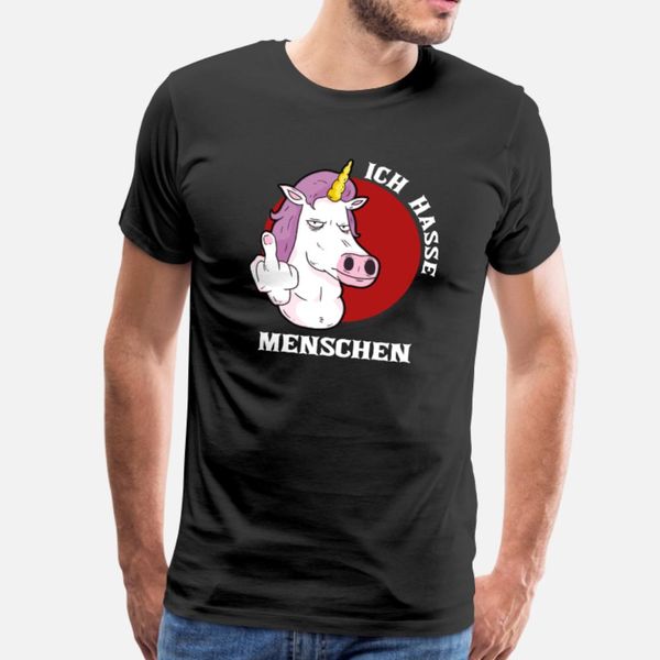 ich hasse menschen einhorn t shirt men design tee shirt o neck novelty fit authentic summer style pattern shirt