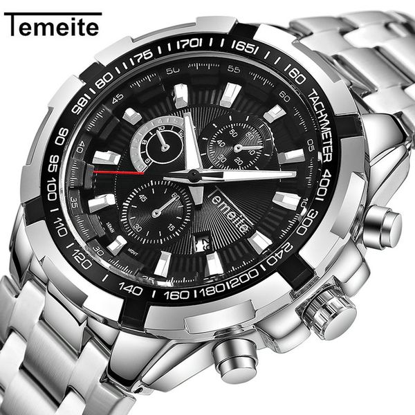 temeite watch men fashion sport quartz mens watches male clock stainless steel strap relogio masculino, Slivery;brown
temeite watch men fashion sport quartz mens watches male clock stainless steel strap relogio masculino, Slivery;brown