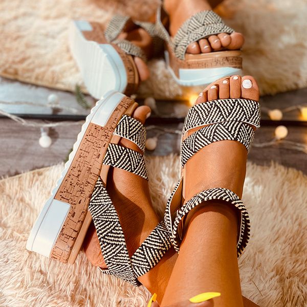 2020 new summer women platform sandals women peep toe high wedges heel ankle buckles sandalia espadrilles female shoes girls, Black
2020 new summer women platform sandals women peep toe high wedges heel ankle buckles sandalia espadrilles female shoes girls, Black