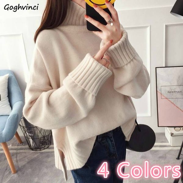 turtleneck sweater women side slit casual womens pullovers ribbed xxl loose winter simple elegant all-match fashion sweaters, White;black
turtleneck sweater women side slit casual womens pullovers ribbed xxl loose winter simple elegant all-match fashion sweaters, White;black