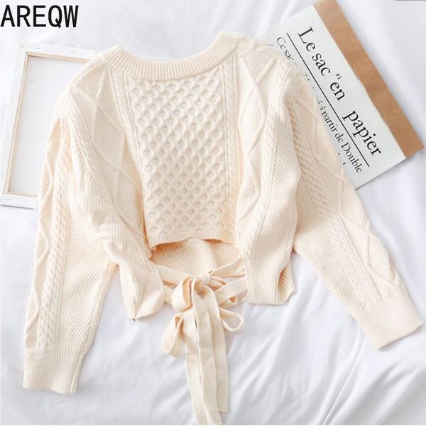 long-sleeved knitted pullovers women's autumn clothes new back butterfly knot with round collar clothing short sweater, White;black
long-sleeved knitted pullovers women's autumn clothes new back butterfly knot with round collar clothing short sweater, White;black