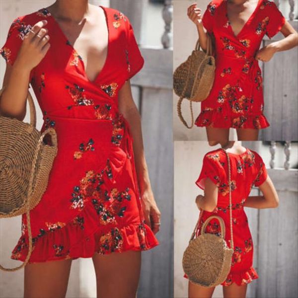 новый красный цветочные платья женщин печати wrap holiday beach платья с коротким рукавом лето дамы глубокий v шеи оборками мини платье коро, Black;gray
новый красный цветочные платья женщин печати wrap holiday beach платья с коротким рукавом лето дамы глубокий v шеи оборками мини платье коро, Black;gray