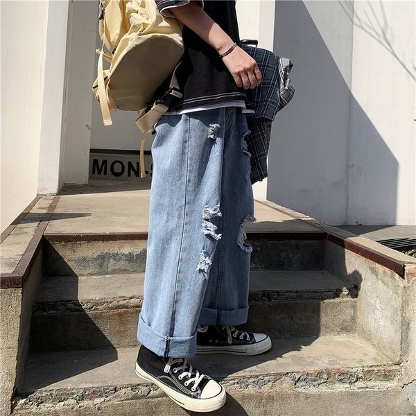 2020 personality trend ins fashion br men's loose jeans with holes beggar men's pants jeans and trousers and trousers summer ankle, Blue
2020 personality trend ins fashion br men's loose jeans with holes beggar men's pants jeans and trousers and trousers summer ankle, Blue
