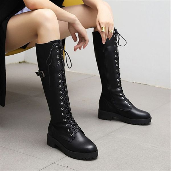 boots pxelena 2021 autumn buckle knee high riding knight med heel shoes lace up combat motorcycle plus size 34-43, Black
boots pxelena 2021 autumn buckle knee high riding knight med heel shoes lace up combat motorcycle plus size 34-43, Black