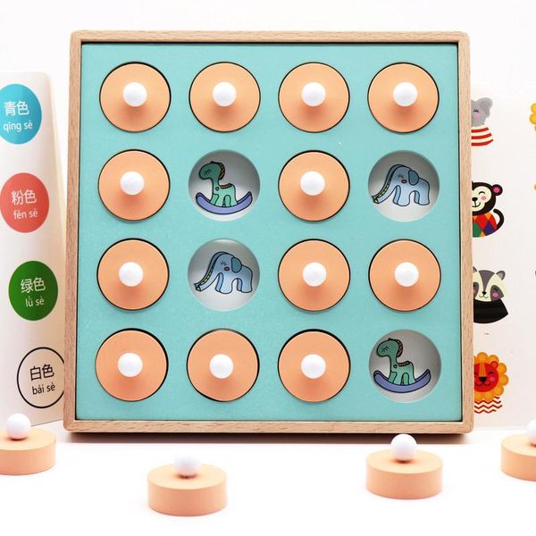 Kids Wooden Memory Match Chess Game Children Early Educational 3d Puzzles Family Party Casual Game Education Toy
