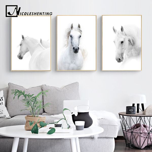 animal white horse wall art canvas posters and prints painting wall pictures for living room modern home decor
animal white horse wall art canvas posters and prints painting wall pictures for living room modern home decor