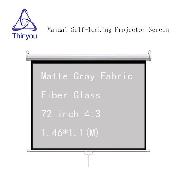 projection screens thinyou 72 inch 4:3 projector screen manual auto self-locking matte gray fabric fiber glass pull down
projection screens thinyou 72 inch 4:3 projector screen manual auto self-locking matte gray fabric fiber glass pull down