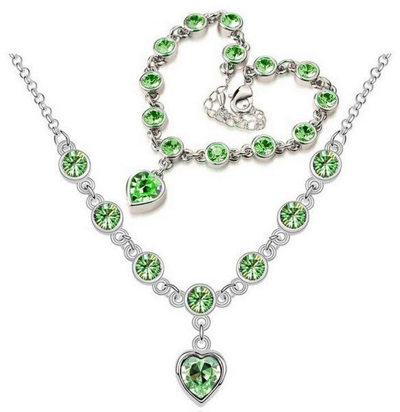 2020 silver plated swarovski crystal heart charm necklace bracelet jewelry set for wome
2020 silver plated swarovski crystal heart charm necklace bracelet jewelry set for wome