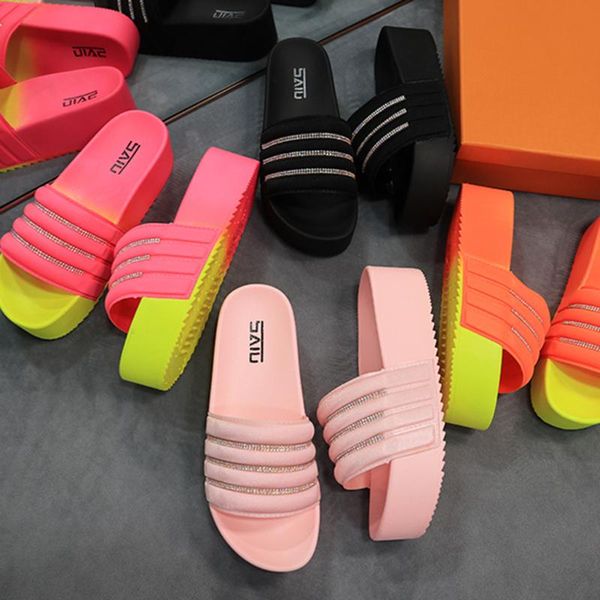women's ladies fashion casual crystal platforms sandals wedges shoes slippers platform mixed color fashion couple footwear, Black
women's ladies fashion casual crystal platforms sandals wedges shoes slippers platform mixed color fashion couple footwear, Black
