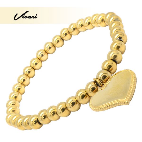 vivari fashion ladies stainless steel beads gold love heart pendant bracelet fashion accessories, Black
vivari fashion ladies stainless steel beads gold love heart pendant bracelet fashion accessories, Black