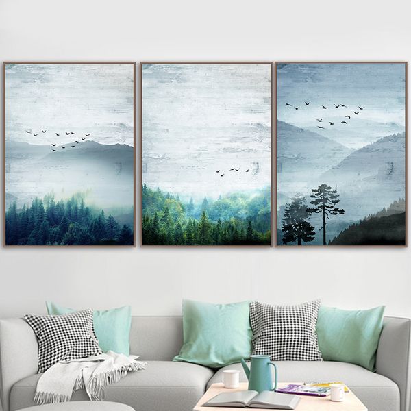 large foggy forest flying birds canvas prints nordic landscape mountain poster wall art picture for living room bedroom decor
large foggy forest flying birds canvas prints nordic landscape mountain poster wall art picture for living room bedroom decor