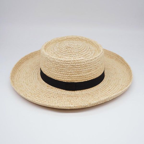 elegant roll up brim summer straw hat outdoor wide brim sun hat for women black band fedora beach boater ladies, Blue;gray
elegant roll up brim summer straw hat outdoor wide brim sun hat for women black band fedora beach boater ladies, Blue;gray
