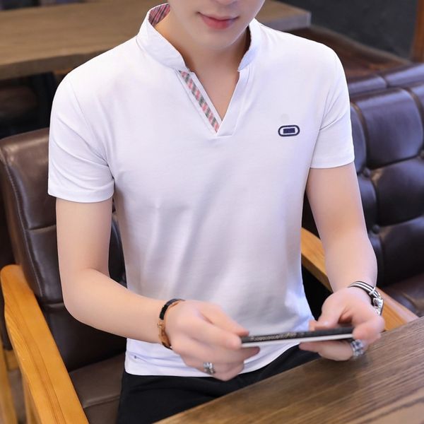 2019 summer new men's short-sleeved clothing t-shirt trendy korean style solid color printed sports t-shirt large size men's cloth, Blue
2019 summer new men's short-sleeved clothing t-shirt trendy korean style solid color printed sports t-shirt large size men's cloth, Blue