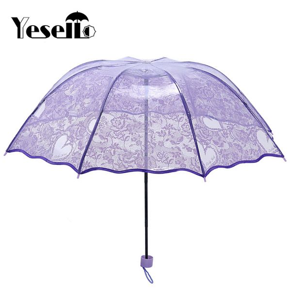 yesello plastic eva transparent princess lace compact rain women windproof sunny and rainy umbrella
yesello plastic eva transparent princess lace compact rain women windproof sunny and rainy umbrella