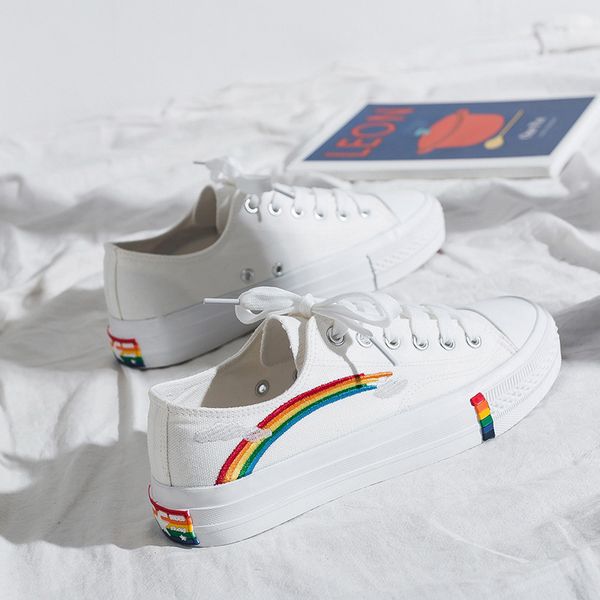 women sneakers spring canvas shoes white black rainbow lace up casual low cut classic woman walking student girl shoe 1h19
women sneakers spring canvas shoes white black rainbow lace up casual low cut classic woman walking student girl shoe 1h19