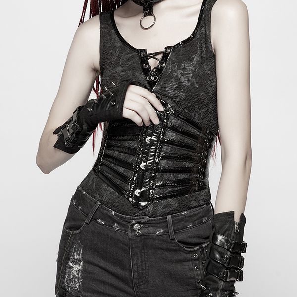 punk rave women's punk girdle bright pu metal sharp nail hollow out tight fit personality handsome corset, Black;brown
punk rave women's punk girdle bright pu metal sharp nail hollow out tight fit personality handsome corset, Black;brown