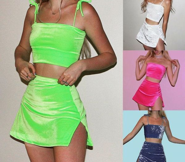 women 2pcs tracksuit two piece set bodycon outfits solid sleeveless crop and mini skirt set slim dress party clubwear, Gray
women 2pcs tracksuit two piece set bodycon outfits solid sleeveless crop and mini skirt set slim dress party clubwear, Gray