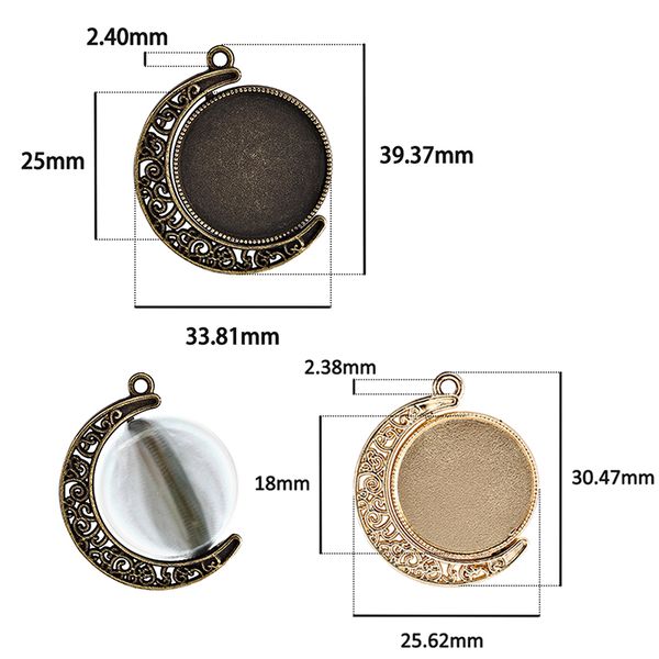 10pcs double side pendant blanks cabochon base settings 18/25mm round moon rotation cameo bezel tray for diy jewelry making
10pcs double side pendant blanks cabochon base settings 18/25mm round moon rotation cameo bezel tray for diy jewelry making