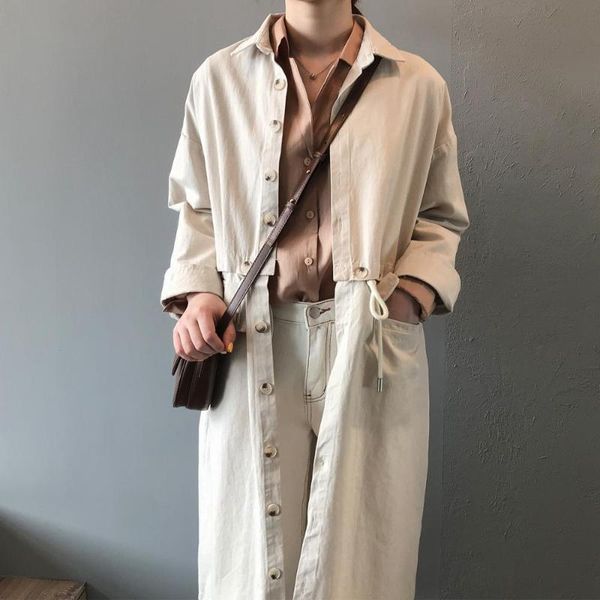 casual loose women trench coat spring 2020 full sleeve european long windbreaker solid harajuku ladies overcoat, Tan;black
casual loose women trench coat spring 2020 full sleeve european long windbreaker solid harajuku ladies overcoat, Tan;black