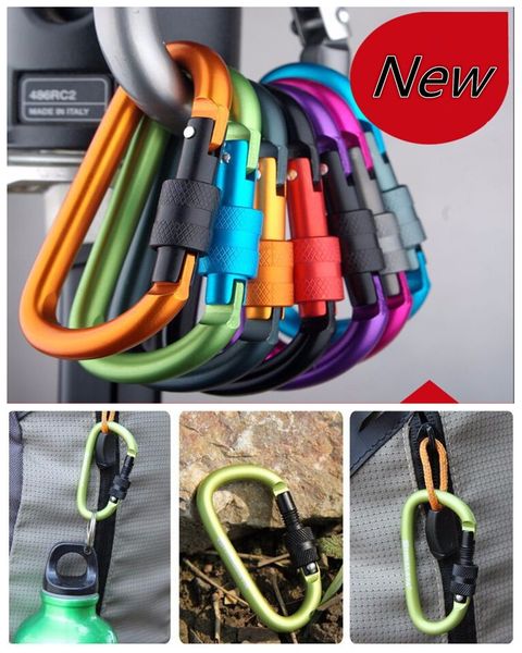 outdoor cycling carabiner climbing 8cm locking type d quickdraw carabiner buckle hanging aluminum nut backpack buckle 
outdoor cycling carabiner climbing 8cm locking type d quickdraw carabiner buckle hanging aluminum nut backpack buckle