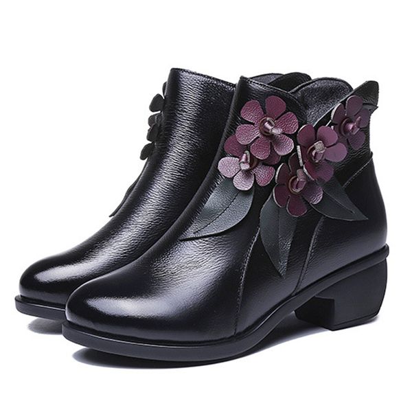 2020 winter booties women boots vintage genuine leather low-heeled shoes round toe shoes fashion ladies ankle boots for women, Black
2020 winter booties women boots vintage genuine leather low-heeled shoes round toe shoes fashion ladies ankle boots for women, Black
