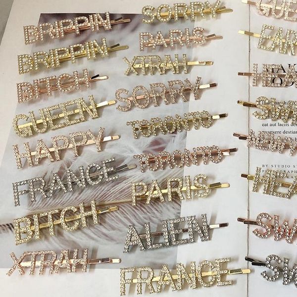 multistyle rhinestone letter hair clip women girls bling bling letter barrettes fashion hair accessories for gift party, Golden;silver
multistyle rhinestone letter hair clip women girls bling bling letter barrettes fashion hair accessories for gift party, Golden;silver