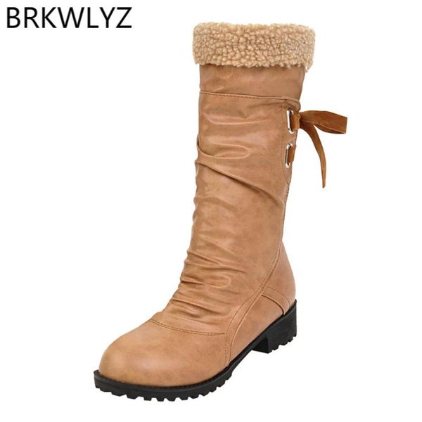 2020 women snow boots vintage fashion pure color round toe lace-up boots chunky heels vintage women shoes with plush inside, Black
2020 women snow boots vintage fashion pure color round toe lace-up boots chunky heels vintage women shoes with plush inside, Black