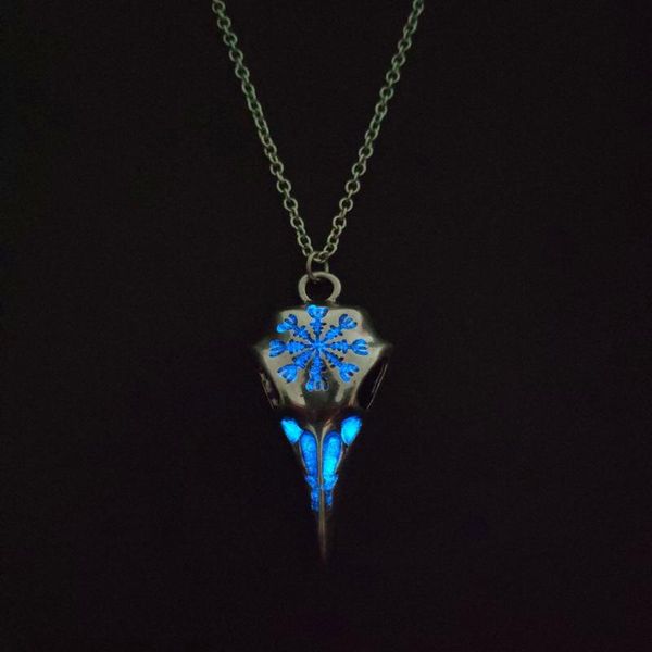 vintage copper color punk luminous totem crow skull pendant necklace glowing in the dark women men chain necklace, Silver
vintage copper color punk luminous totem crow skull pendant necklace glowing in the dark women men chain necklace, Silver