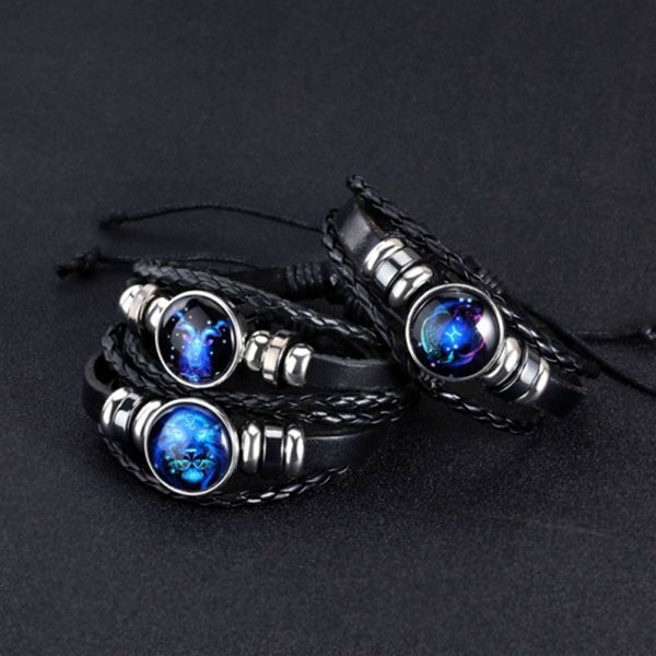 12 constellation bracelet & bangle zodiac sign bracelets punk black braided leather bracelet woven jewelry men woman gifts, Golden;silver
12 constellation bracelet & bangle zodiac sign bracelets punk black braided leather bracelet woven jewelry men woman gifts, Golden;silver