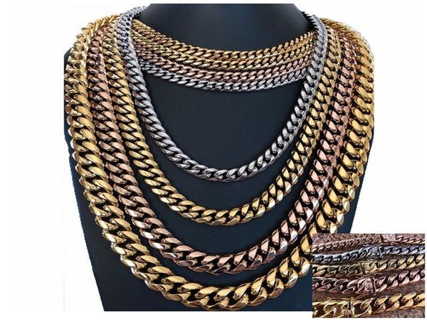8/10/12 / 14мм титана из нержавеющей стали шифрования майами кубинский link chains золото серебро белое золото пряжки мужские ожерелья, Black
8/10/12 / 14мм титана из нержавеющей стали шифрования майами кубинский link chains золото серебро белое золото пряжки мужские ожерелья, Black