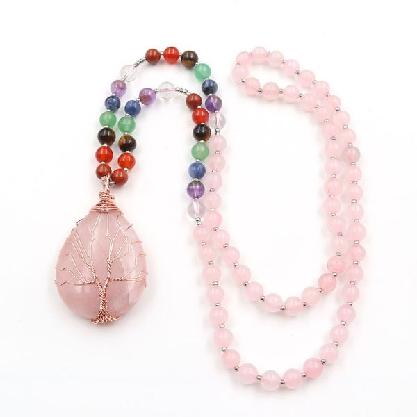 pendant necklaces tree of life wire wrap water drop necklace chakra natural stone aventurine pink crystal beaded for women men, Silver
pendant necklaces tree of life wire wrap water drop necklace chakra natural stone aventurine pink crystal beaded for women men, Silver