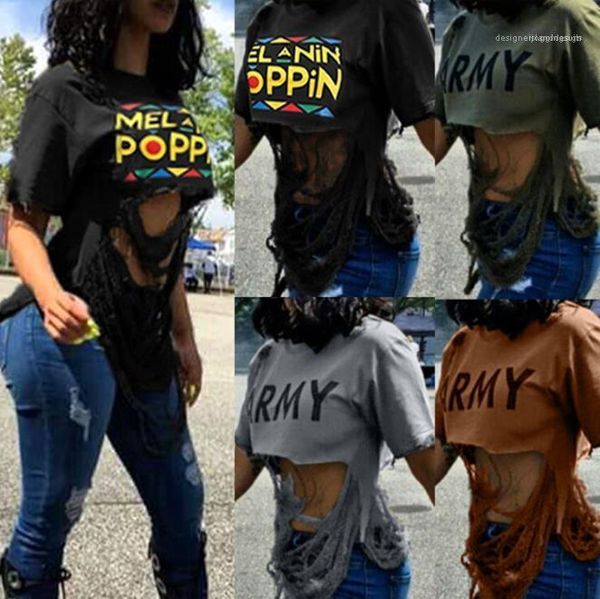 письмо printed ripped tshirt мода solid color с коротким рукавом distrressed tees casual summer o шеи топ женщины, White
письмо printed ripped tshirt мода solid color с коротким рукавом distrressed tees casual summer o шеи топ женщины, White