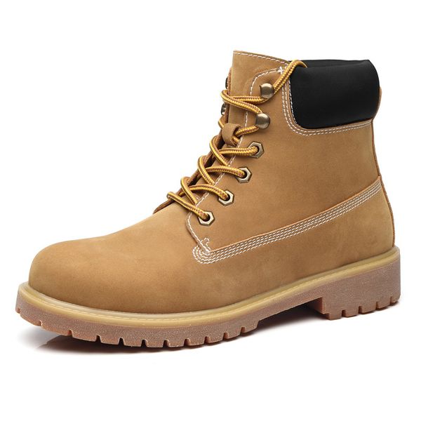 100% genuine leather shoes men boots 2020 autumn early winter men ankle boots thick sole waterproof male footwear ka2769, Black