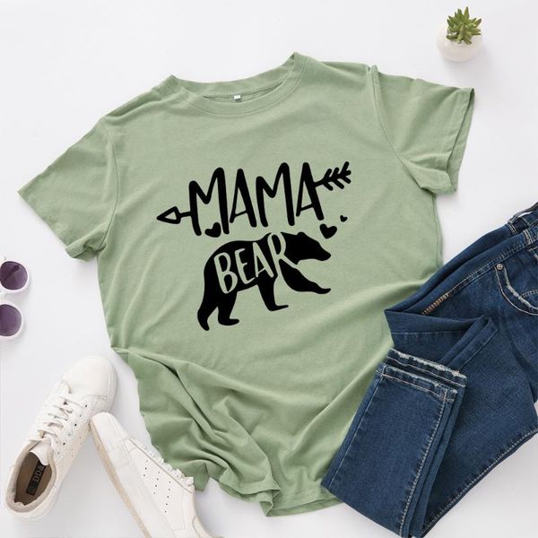 women's t-shirt oversized short sleeve tshirt 2021 women cartoon mama bear letter print t shirt harajuku graphic tees cotton basic s-5, White 
women's t-shirt oversized short sleeve tshirt 2021 women cartoon mama bear letter print t shirt harajuku graphic tees cotton basic s-5, White