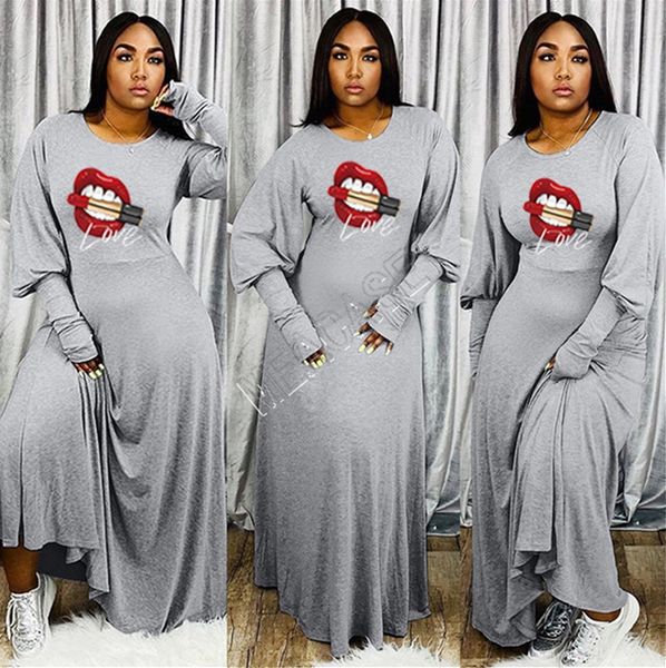 women dress designer lips lipstick print long sleeve round collar fashion casual dress autumn winter maxiskit long dresses boutique d81901, White
women dress designer lips lipstick print long sleeve round collar fashion casual dress autumn winter maxiskit long dresses boutique d81901, White