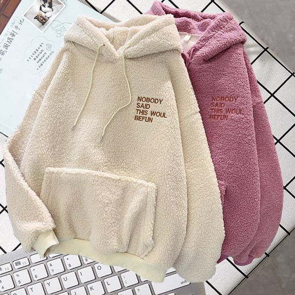 autumn winter warm hoodies women letter embroidery casual loose hooded sweatshirt plus velvet pocket hoodies solid pullover coat, Black
autumn winter warm hoodies women letter embroidery casual loose hooded sweatshirt plus velvet pocket hoodies solid pullover coat, Black