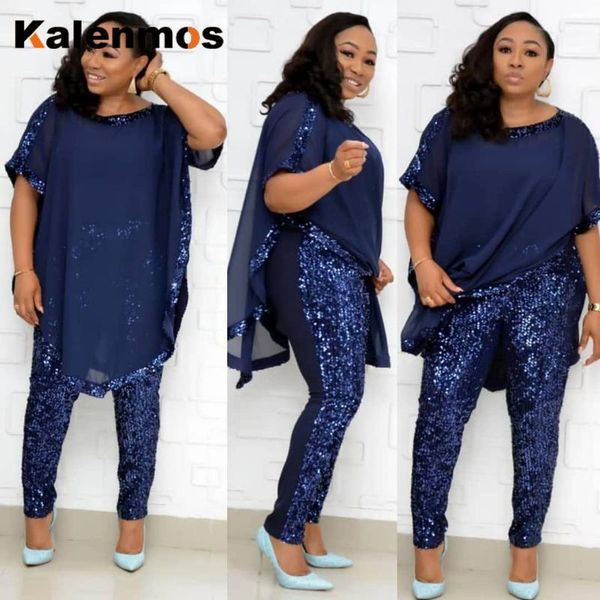 two piece set women sequin chiffion pants suits summer 2020 african clothing plus size outfits loose tracksuit dashiki sets, Gray
two piece set women sequin chiffion pants suits summer 2020 african clothing plus size outfits loose tracksuit dashiki sets, Gray