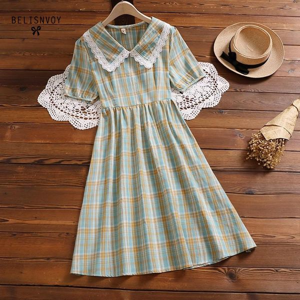 2020 new summer japanese mori girl dress square collar contrast color plaid vestidos mujer short sleeve elegant cotton dresses, Black;gray
2020 new summer japanese mori girl dress square collar contrast color plaid vestidos mujer short sleeve elegant cotton dresses, Black;gray